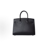 HERMES Birkin 30 Gold buckle platinum handbag 30 Women\'s Edition 89 Noir Black
